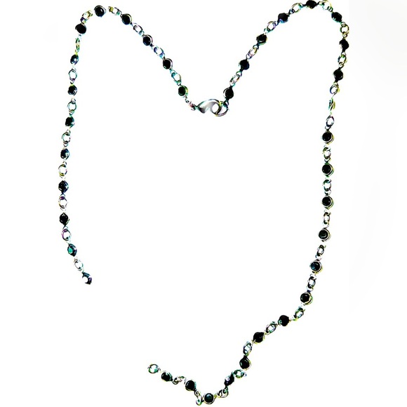 Black and silver Dainty Necklace 16” - Picture 2 of 4